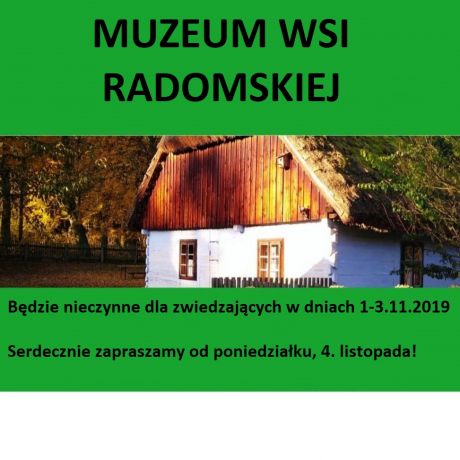 W dniach 1-3.11. Muzeum będzie nieczynne