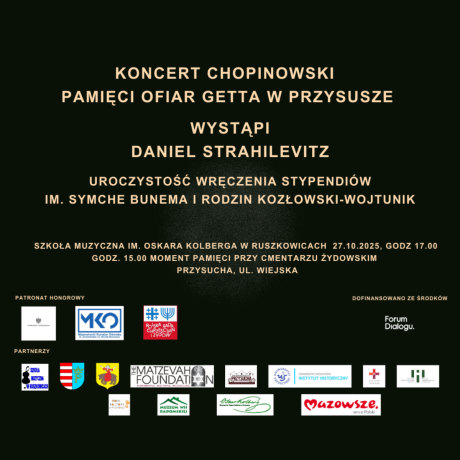 Koncert chopinowski poświęcony pamięci ofiar getta w Przysusze