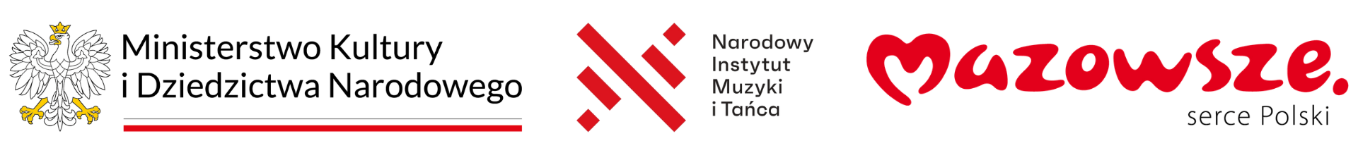 Logo Ministerstwa Kultury i Dziedzictwa Narodowego logo NIMIT logo Mazowsze 