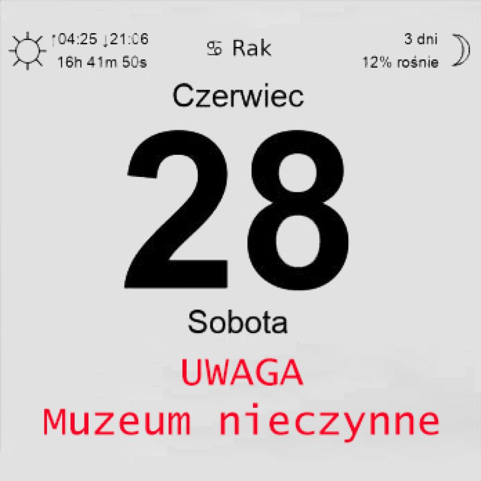 UWAGA, 28 czerwca Muzeum będzie nieczynne.