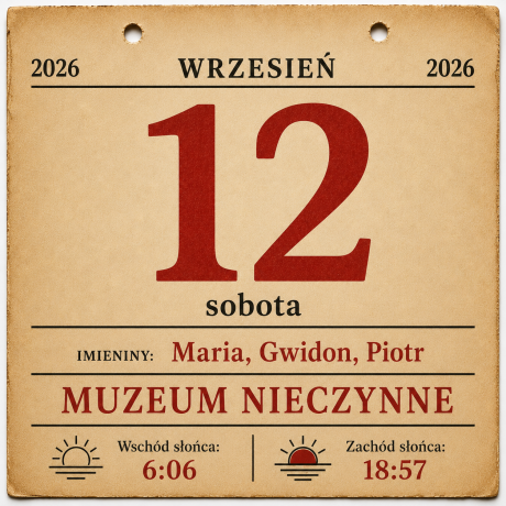 KOMUNIKAT - 12 września 2026 r. Muzeum będzie nieczynne