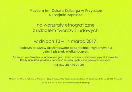 Wielkanocne warsztaty w Muzeum Im. Oskara Kolberga w Przysusze